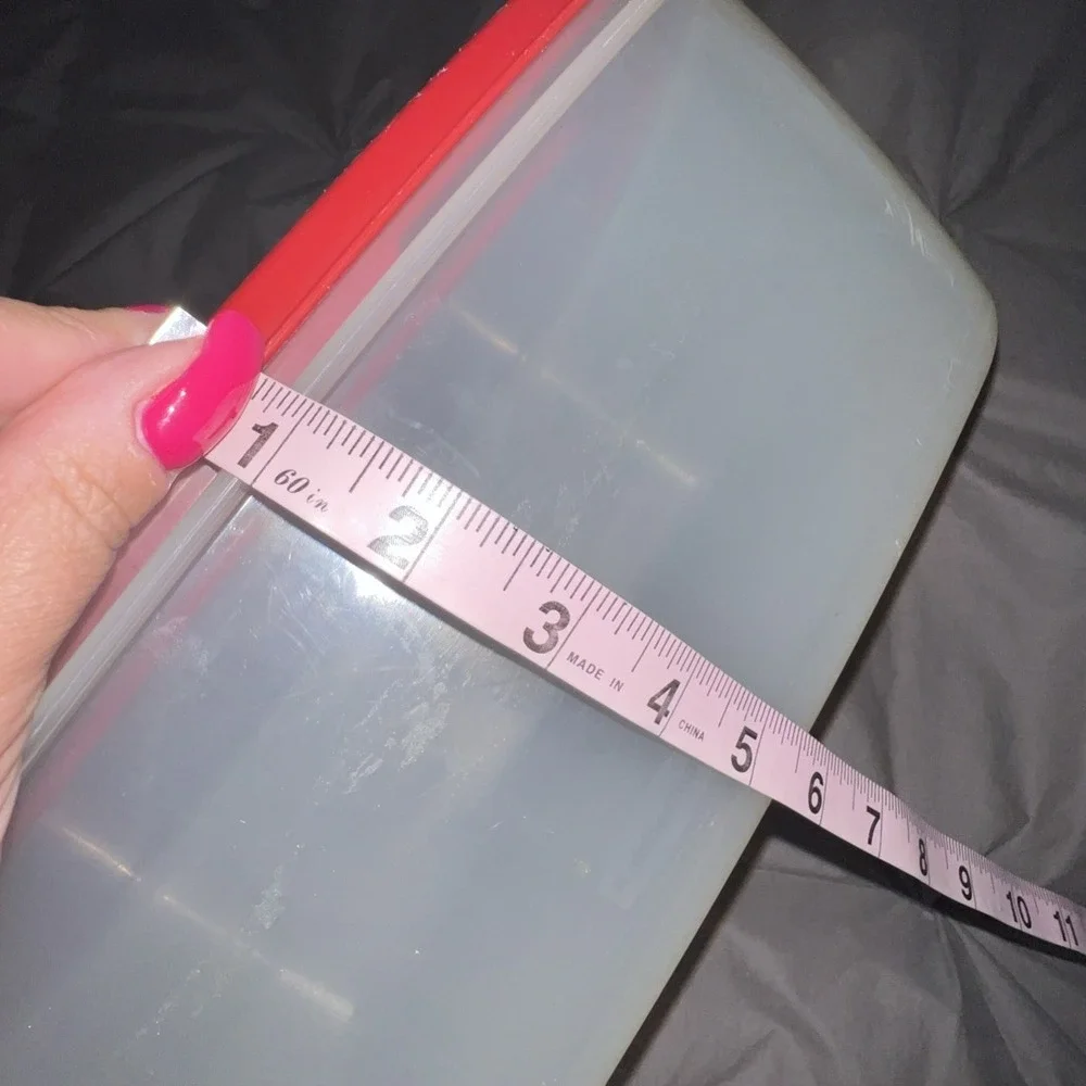Vintage Rubbermaid 40 Cup 9.4L Clear Food Storage Container Red Lid USA Pantry